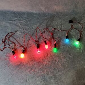 Vintage Christmas Lights String of 7 Tested Working C7 Bulbs Unsure Of Brand